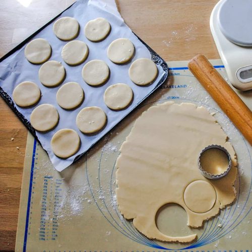 Scottish shortbread biscuits cut out dough