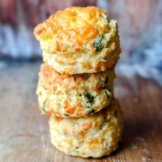 Cheese and Wild Garlic Scones stacked