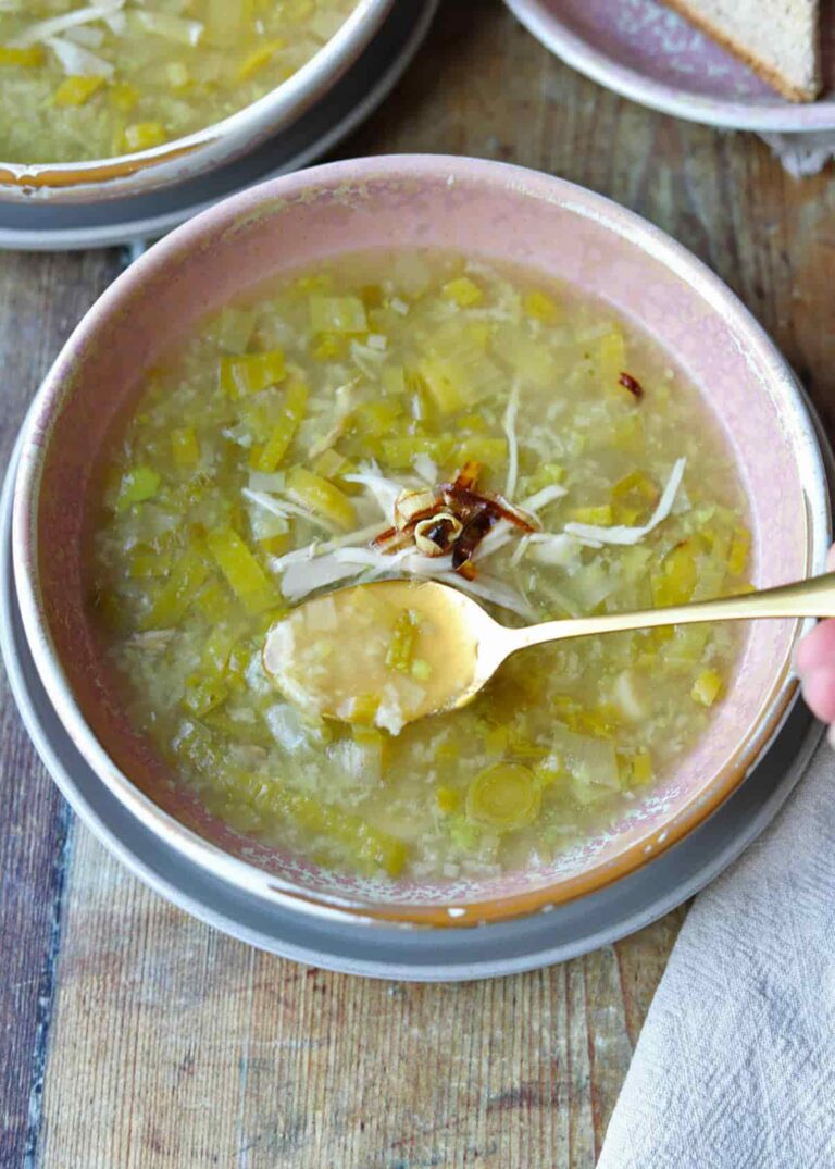 Scottish Chicken & Leek Soup (Cock-a-Leekie) - Farmersgirl Kitchen
