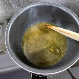 Heat butter in pan