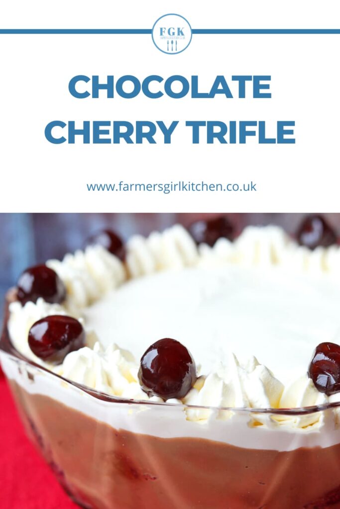 Chocolate Cherry Trifle in bowl