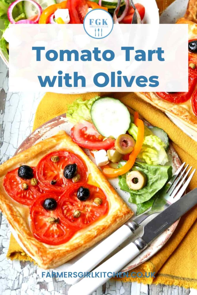 Tomato Tart with Olives and Greek Salad