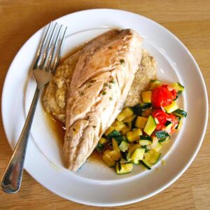 Mackerel with polenta