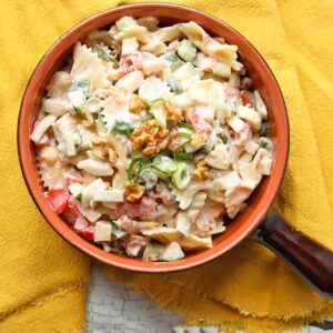 Sweet Chilli Pasta Salad in bowl