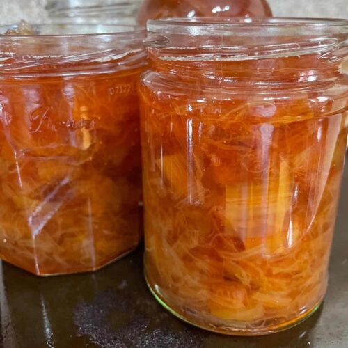 Jars of Rhubarb and Ginger Jam