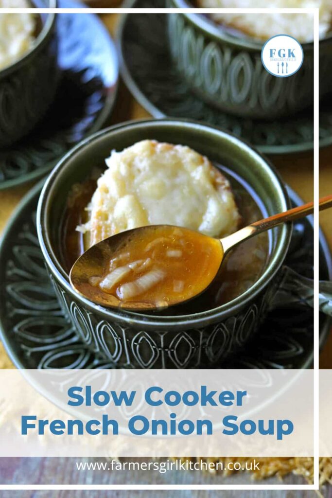 Slow Cooker French onion soup spoonful