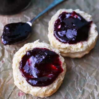 Spiced Blackberry Jam on scones