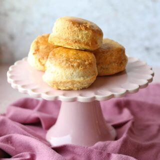 Airfryer scones four on cake stand