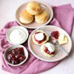 Airfryer scones with jam and cream