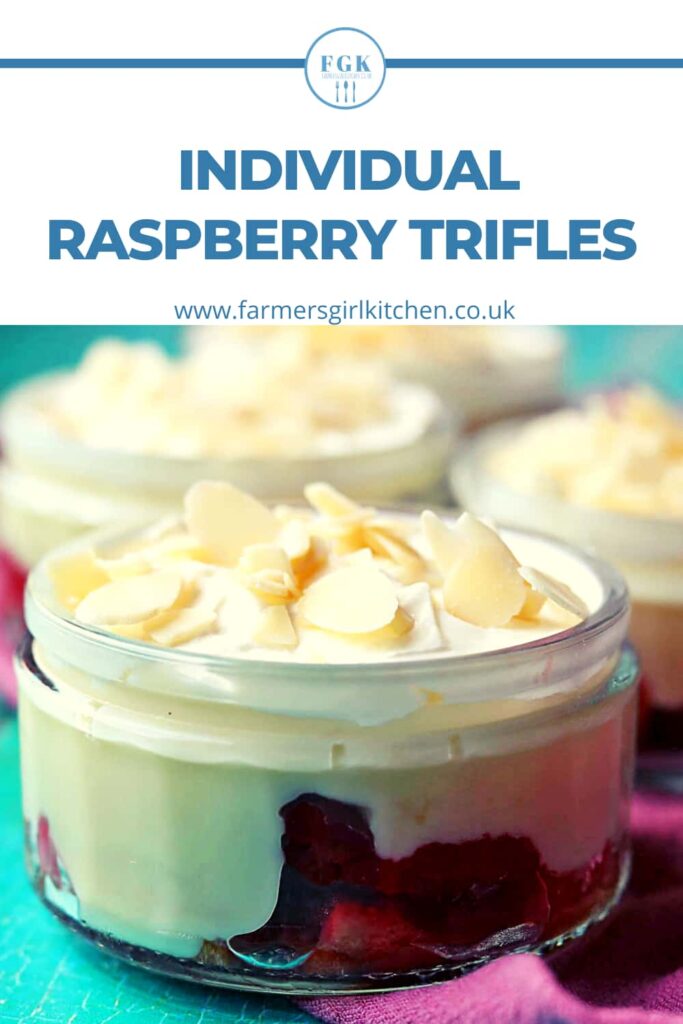 Individual Raspberry Trifles in ramekins