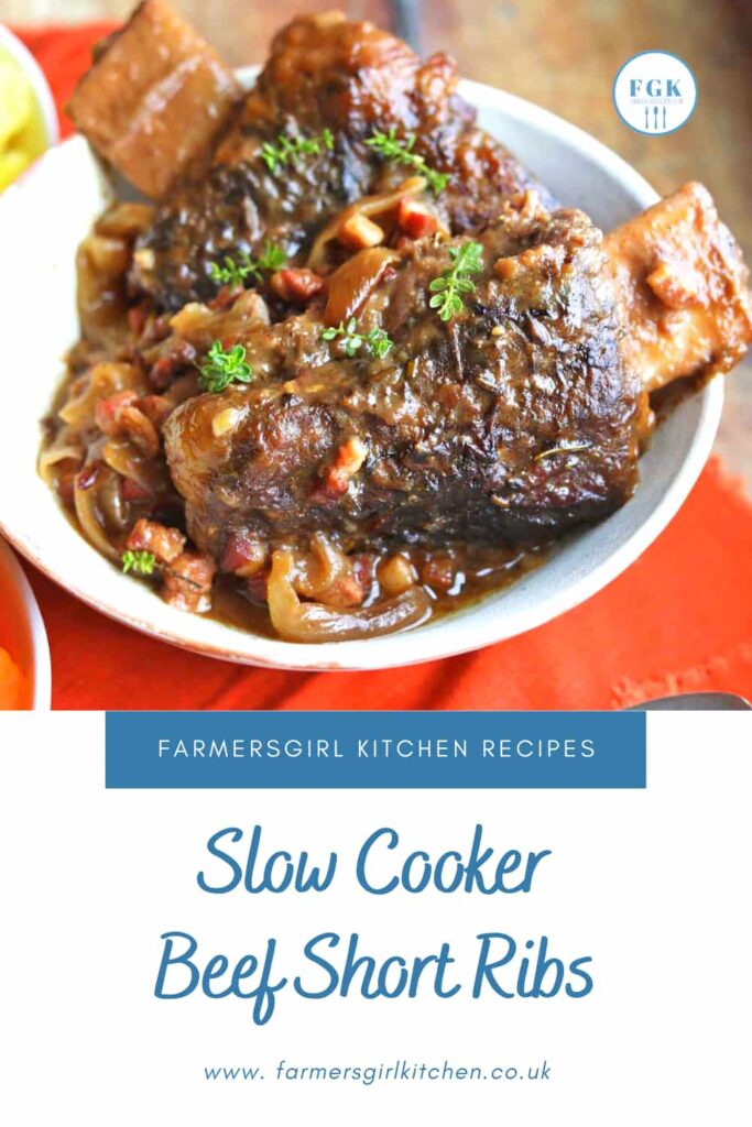 Slow Cooker Beef Short Ribs in serving dish