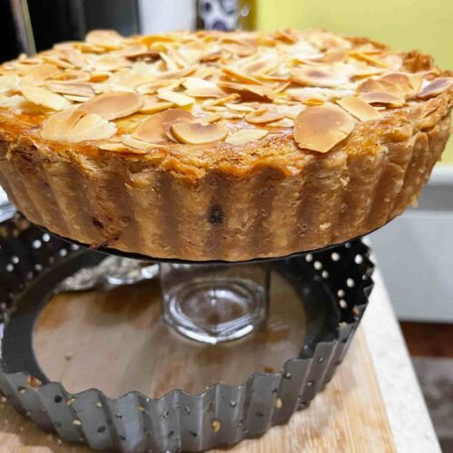 Air fryer mincemeat tart sitting on jar
