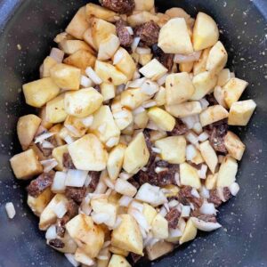 Slow cooker with Date and Apple Chutney ingredients