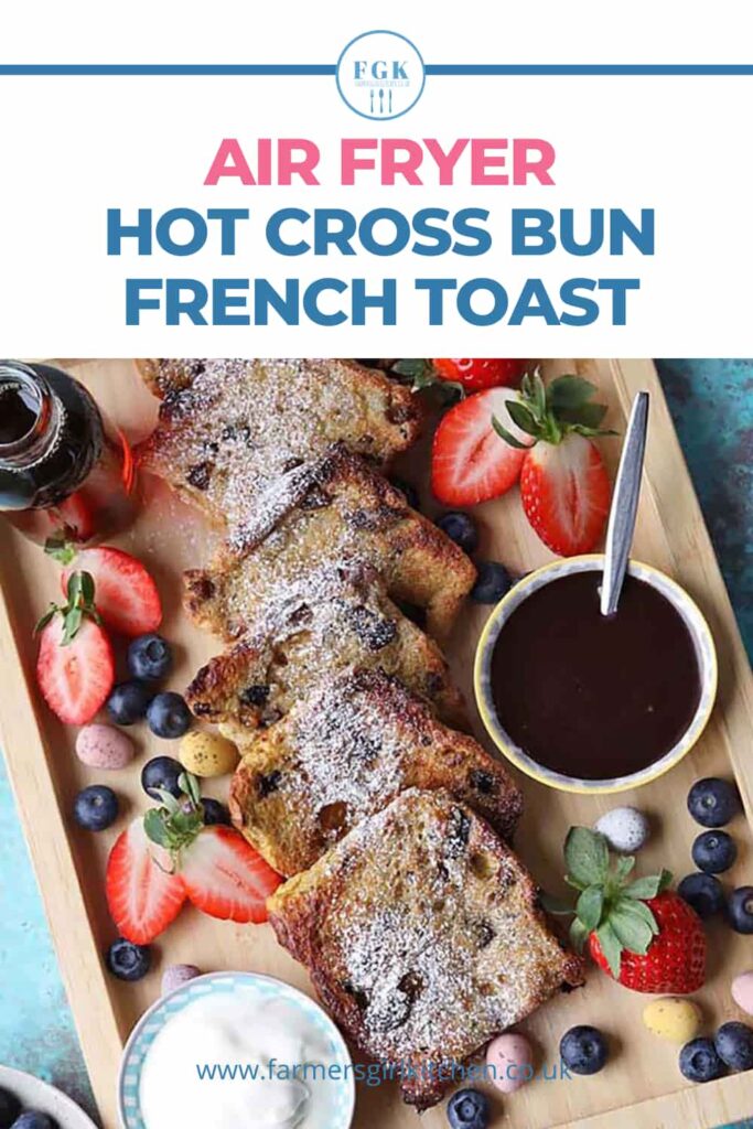 Air Fryer hot cross buns with toppings