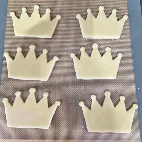 Coronation Cookies unbaked on a baking sheet ready for oven