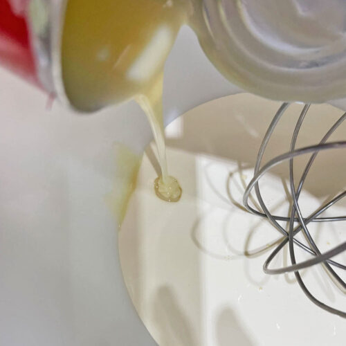Adding condensed milk to cream