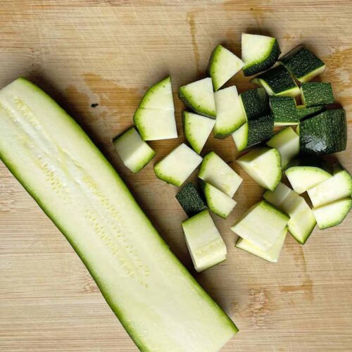 chopped courgette zucchini