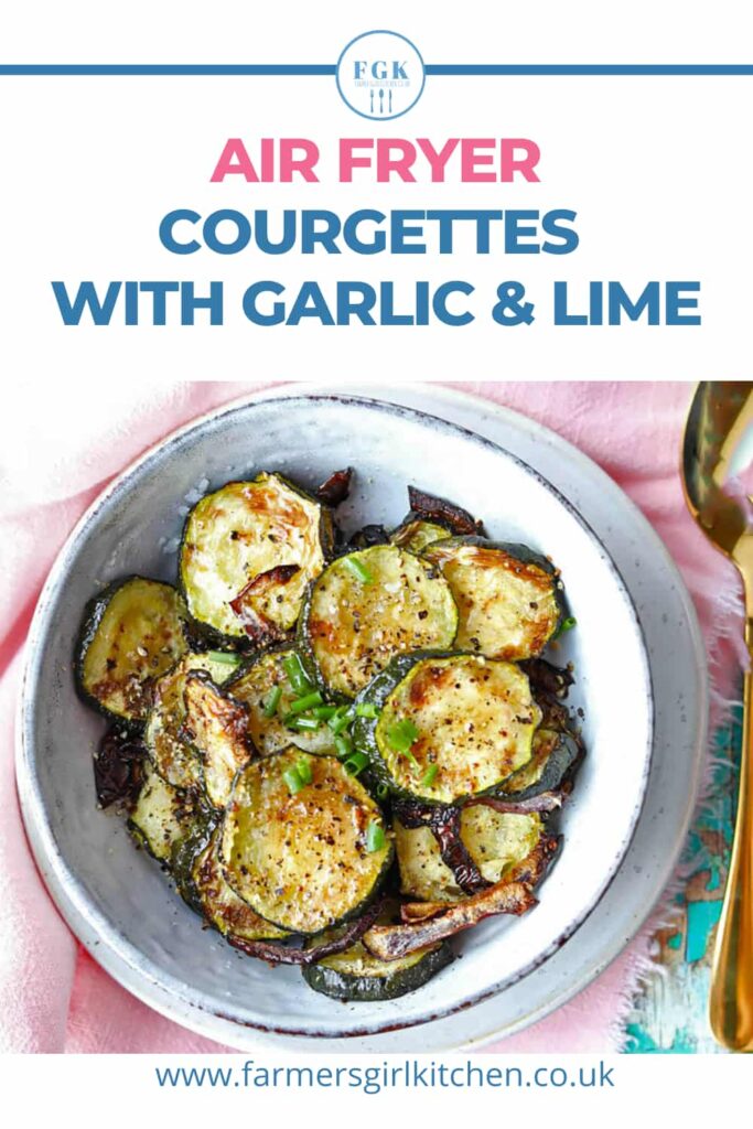 Bowl of Air Fryer Courgettes with Garlic and Lime