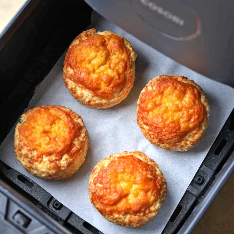 Air Fryer Cheese Scones in air fryer