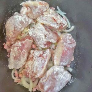 uncooked chicken thighs in slow cooker for Slow Cooker Chicken Casserole