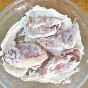 chicken thighs with flour for Slow Cooker Chicken Casserole