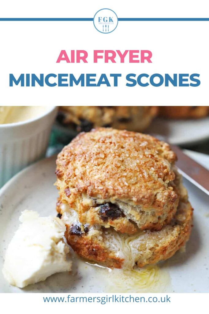 Air Fryer Mincemeat Scones with brandy butter