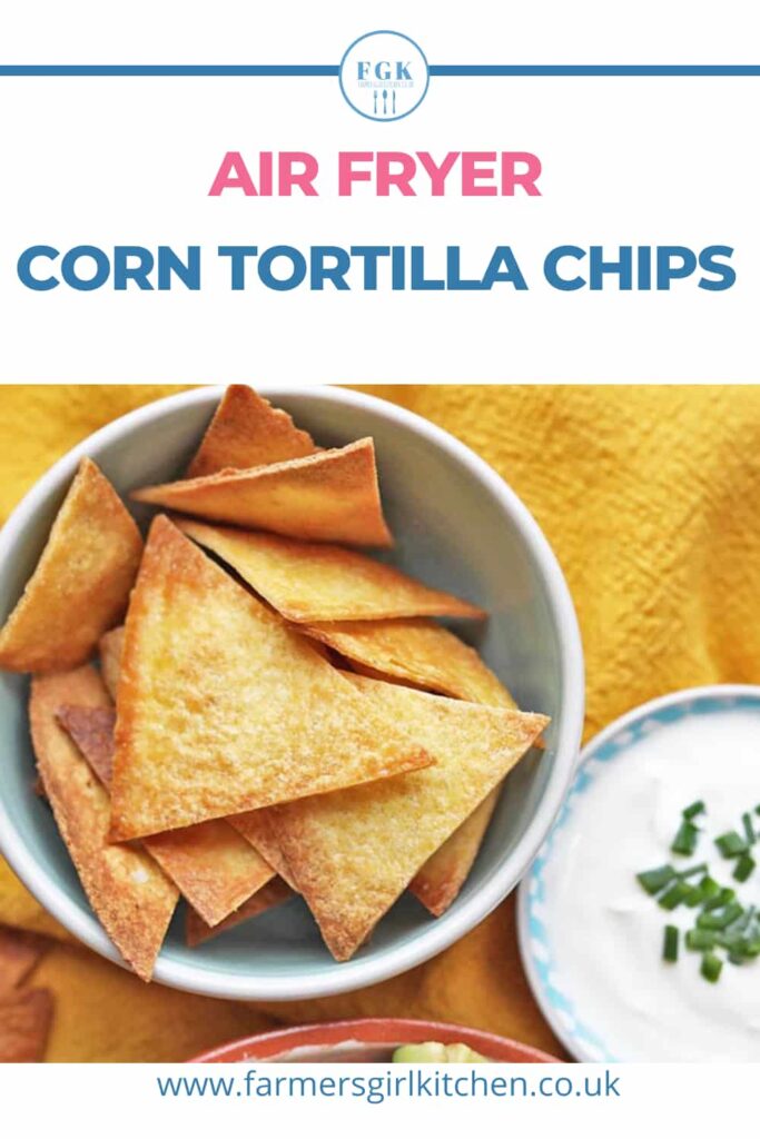 Air Fryer Corn Tortilla Chips in bowl