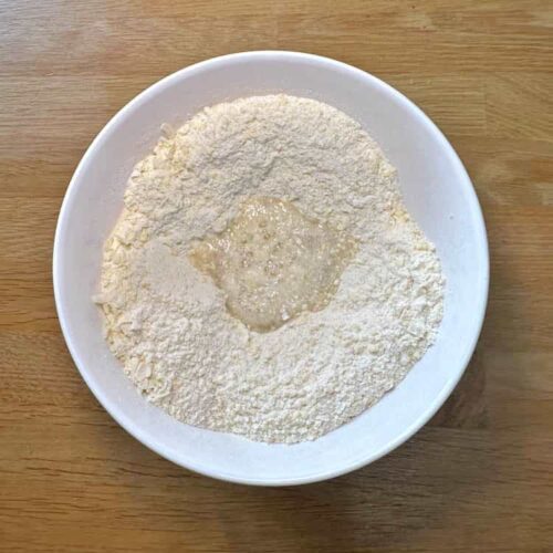 pastry crumb with water