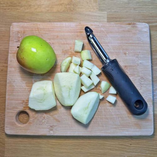 apples with apple peeler.
