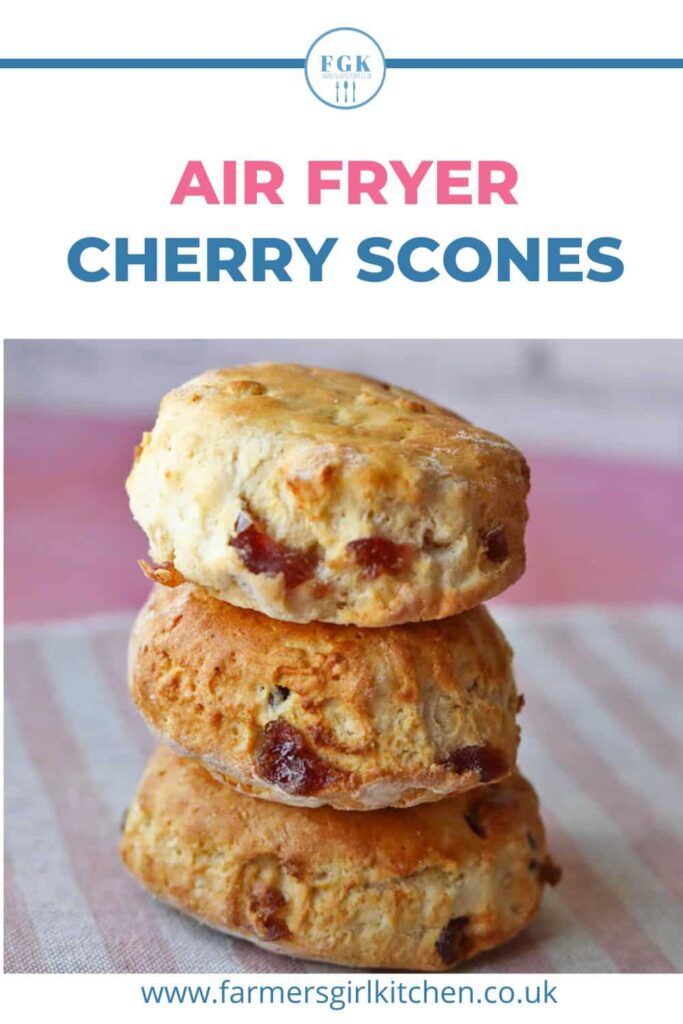 Air Fryer Cherry Scones stacked.