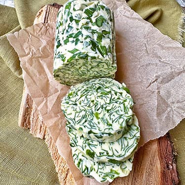 wild garlic butter slices.