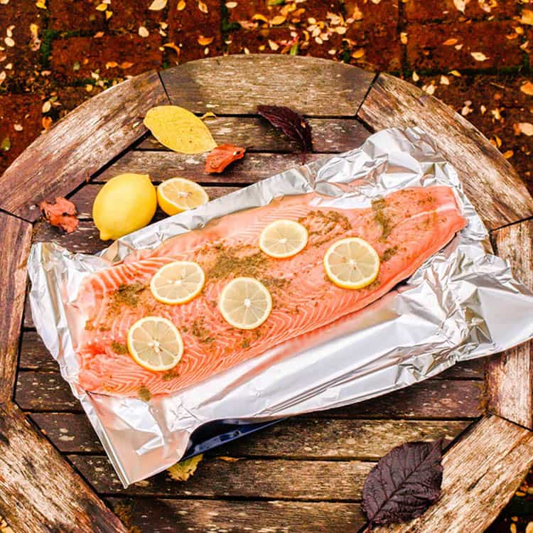 baked salmon with herbs