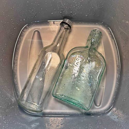 wash glass jars and bottles.