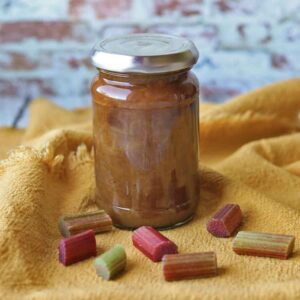 jar of rhubarb chutney.