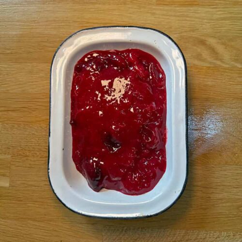 plum compote in ovenproof dish