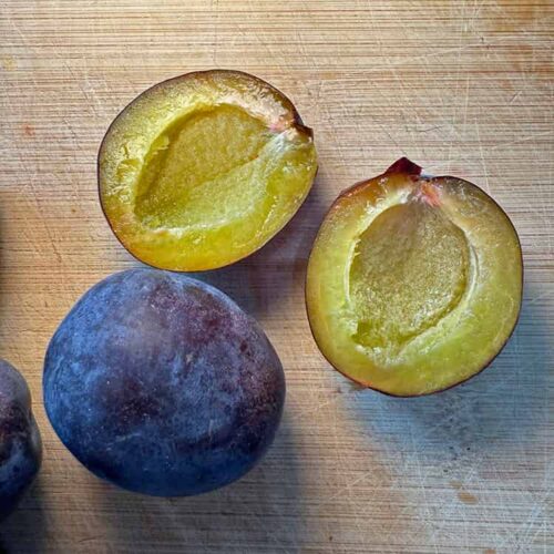 plums cut in half