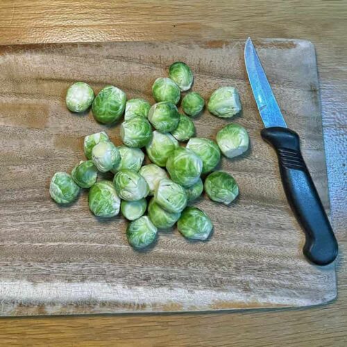 prepare brussels sprouts.