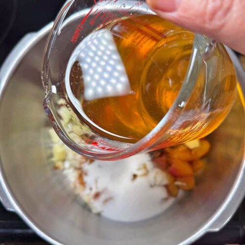 add vinegar to plum chutney ingredients.