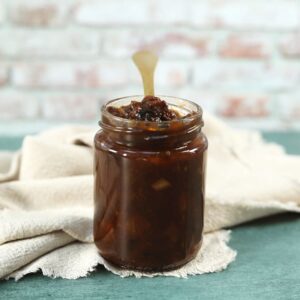 christmas chutney in jar.